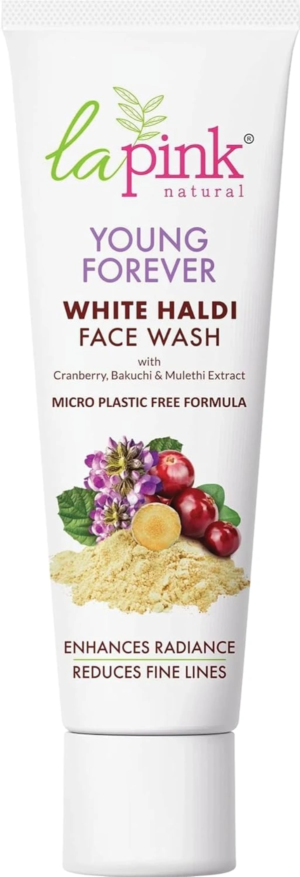 La Pink Natural La Pink Face Wash Ideal Bright White Haldi 25ml, Boosts Radiance | Reduces Pigmentation & Dark Spots | Hydrating & Soap-Free | Kakadu Plum, Mulberry & Cactus Flower | All Skin Types