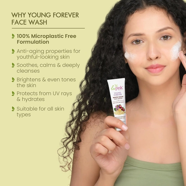 La Pink Natural La Pink Face Wash Ideal Bright White Haldi 25ml, Boosts Radiance | Reduces Pigmentation & Dark Spots | Hydrating & Soap-Free | Kakadu Plum, Mulberry & Cactus Flower | All Skin Types