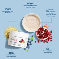 La Pink Natural La Pink Hair Mask Color Protect with Quinoa Protein 200g | White Haldi, Pomegranate & Blueberry | Microplastic-Free | Enhances Color Vibrancy & Controls Hair Fall