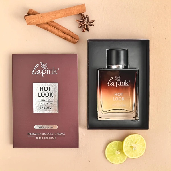 La Pink Hot Look Luxury Pure Perfume for Men 100ml | Leather, Woody, Ozonic, Fresh Spicy, Animalic, Aromatic & Aquatic Floral Citrus Green Notes | Long-Lasting Scent