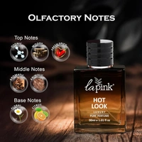 La Pink Hot Look Luxury Pure Perfume for Men 30ml | Leather, Woody, Ozonic, Fresh Spicy, Animalic, Aromatic & Aquatic Floral Citrus Green Notes | Long-Lasting Scent