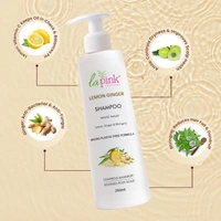 La Pink Natural La Pink Lemon Ginger Sampoo 250ml | White Haldi, Lemon, Ginger & Bhringraj | Microplastic-Free Formula |  Cleanse, refreshes & banishes dandruff