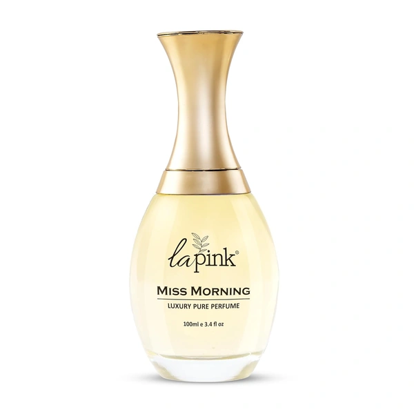 La Pink Miss Morning Luxury Pure Perfume for Women 100ml | White Floral, Warm Spicy, Vanilla & Cacao| Amber, Woody, Tuberose, Almond Powdery Notes