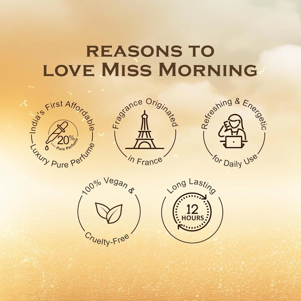 La Pink Miss Morning Luxury Pure Perfume for Women 30ml | White Floral, Warm Spicy, Vanilla & Cacao| Amber, Woody, Tuberose, Almond Powdery Notes