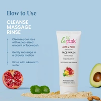 La Pink Natural Anti Acne Face Wash with white haldi 100ml | Pomegranate, Green Tea & Witch Hazel Extract for Reduce Acne & Evens Skin Tone | Micro Plastic Free Formula