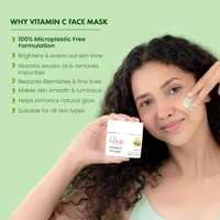 La Pink Natural Vitamin C Face Mask with white haldi 100ml | Kakdu Plum, Gotu Kola & Rasberry Extract for glowing rediant skin | Gentle, Nourishing Cleanser | Micro Plastic Free Formula