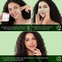 La Pink Natural Vitamin C Face Mask with white haldi 100ml | Kakdu Plum, Gotu Kola & Rasberry Extract for glowing rediant skin | Gentle, Nourishing Cleanser | Micro Plastic Free Formula