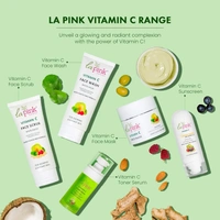 La Pink Natural Vitamin C Face Mask with white haldi 100ml | Kakdu Plum, Gotu Kola & Rasberry Extract for glowing rediant skin | Gentle, Nourishing Cleanser | Micro Plastic Free Formula