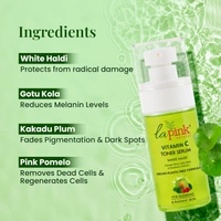 La Pink Natural Vitamin C Face Toner Serum with white haldi 100ml | Kakdu Plum, Gotu Kola & Rasberry Extract for glowing rediant skin | Gentle, Nourishing Cleanser | Micro Plastic Free Formula
