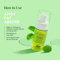 La Pink Natural Vitamin C Face Toner Serum with white haldi 100ml | Kakdu Plum, Gotu Kola & Rasberry Extract for glowing rediant skin | Gentle, Nourishing Cleanser | Micro Plastic Free Formula