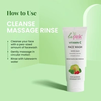 La Pink Natural Vitamin C Face Wash with white haldi 100ml | Kakdu Plum, Gotu Kola & Rasberry Extract for glowing rediant skin | Gentle, Nourishing Cleanser | Micro Plastic Free Formula