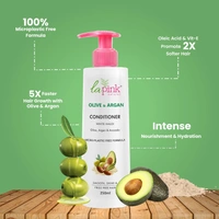 La Pink Natural La Pink Olive & Argen Conditioner 250ml | White Haldi, Olive, Argen & Avocado | Microplastic-Free Formula |  Smooth Shine & Frizz Free Hair