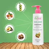 La Pink Natural La Pink Olive & Argen Conditioner 250ml | White Haldi, Olive, Argen & Avocado | Microplastic-Free Formula |  Smooth Shine & Frizz Free Hair