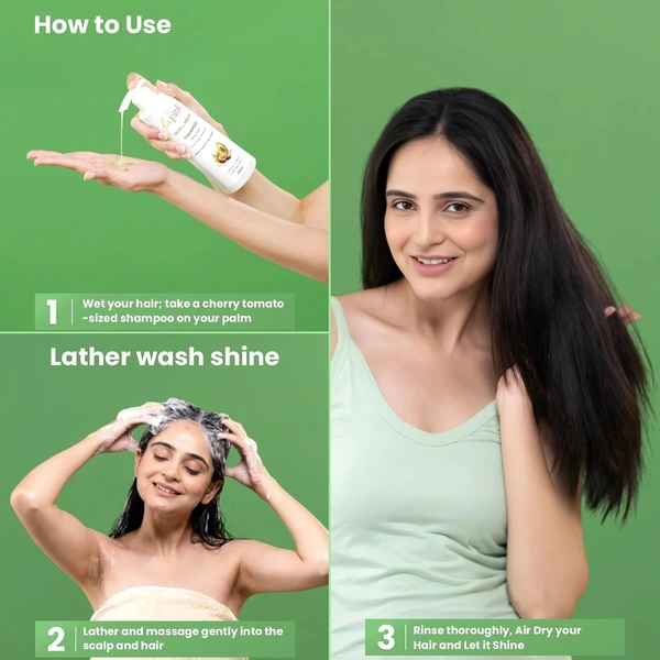 La Pink Natural La Pink Olive & Argen Sampoo 250ml | White Haldi, Olive, Argen & Avocado | Microplastic-Free Formula |  Smooth Shine & Frizz Free Hair
