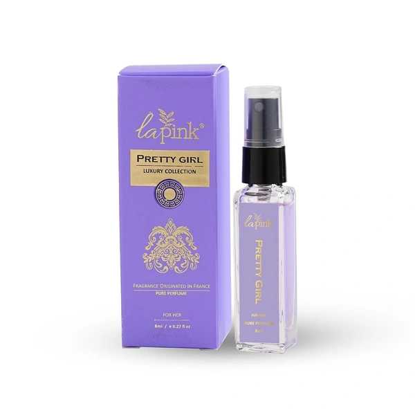 La Pink Pretty Girl Luxury Pure Perfume for Women 8ml | White Floral, Warm Spicy, Vanilla | Amber, Woody, Tuberose, Almond Powdery Notes
