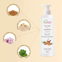 La Pink Natural La Pink Sampoo Methi Dana 8-in-1 250ml | White Haldi, Bhringraj, Kadi Patta, Hibiscus & Onion | Microplastic-Free Formula |  Hair Fall Control Volume Booster