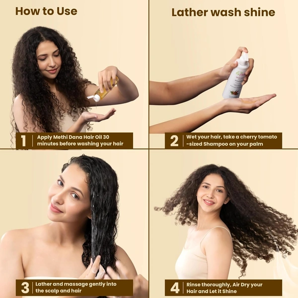 La Pink Natural La Pink Sampoo Methi Dana 8-in-1 250ml | White Haldi, Bhringraj, Kadi Patta, Hibiscus & Onion | Microplastic-Free Formula |  Hair Fall Control Volume Booster