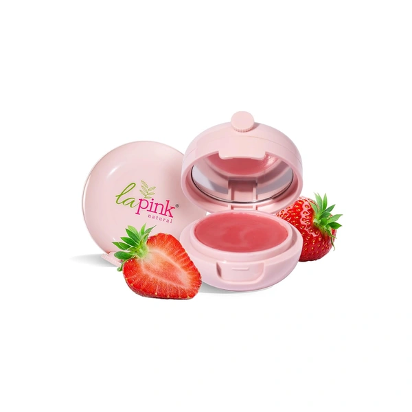 La Pink Natural La Pink Strawberry Tinted Lip Balm 15g with Shea & Kokum Butter | Deep Nourishment & Hydration | Soft & Smooth Lips | 100% Microplastic-Free| Shiny & Natural Tint
