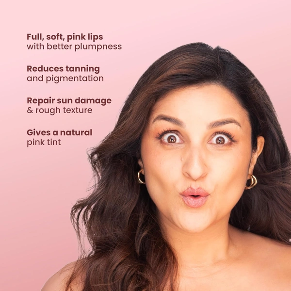 La Pink Natural La Pink Strawberry Tinted Lip Balm 15g with Shea & Kokum Butter | Deep Nourishment & Hydration | Soft & Smooth Lips | 100% Microplastic-Free| Shiny & Natural Tint