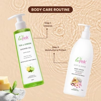 La Pink Natural La Pink Tea & Lemon Shower Gel 250ml | White Haldi, Greem Tea, Lemon  & Juniper Berry Oil | Calming, Smoothing | Microplastic-Free, Skin-Friendly Formula