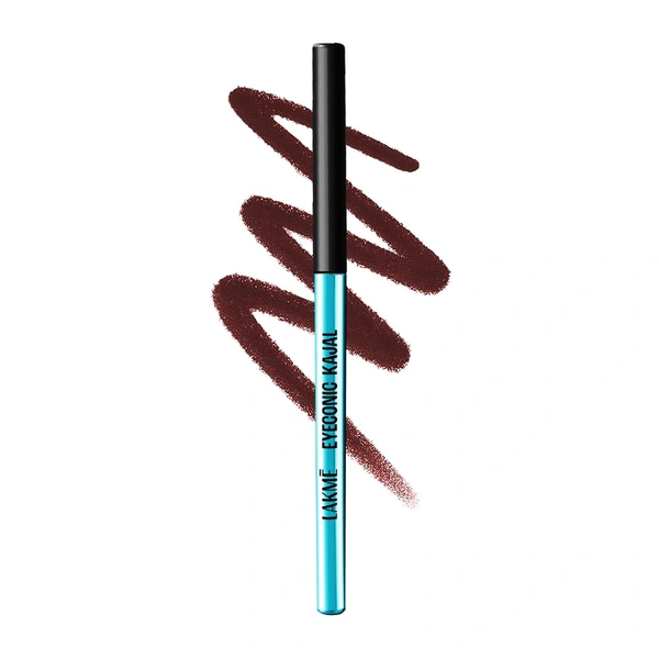 Lakme 9 to 5 Eyeconic Kajal, Classic Brown Matte Finish | Waterproof & Smudge-Proof | 24H Long-Lasting | Smooth Glide Eye Kajal for Natural & Defined Eye Looks