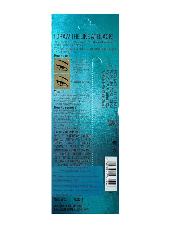 Lakme 9 to 5 Eyeconic Kajal, Turquoise Matte Finish, Waterproof & Smudge-Proof | 24H Long-Lasting | Smooth Glide, Intense Pigment, Vibrant Pop of Color for Bold Eye Looks