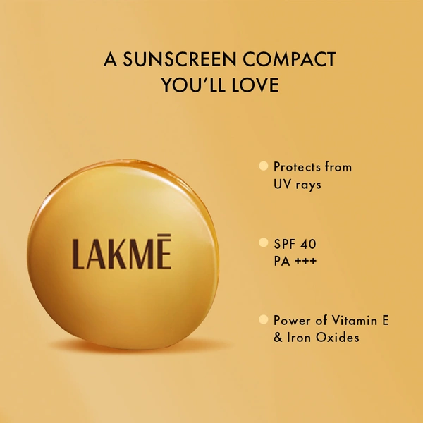 Lakme Sun Expert Ultra Matte Compact 7g SPF 40 PA+++ - Oil Control, Sweat Resistant, Smooth Matte Finish with Sun Protection for Daily Use