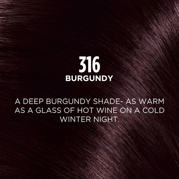 Loreal Paris Casting Creme Gloss Burgundy 316 Conditioning Hair Color - 87.5g+72ml | No Ammonia | Rich, Ultra Glossy Color | Optical Grey Coverage | Long-Lasting Color| Honey-Infused Conditioner | Salon Like Hair At-home