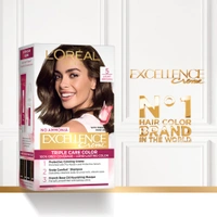 Loreal Paris Loreal  Paris Excellence Creme 05 Light Brown 72ml+100g | Triple Care Hair Color | 100% Grey Coverage | Long Lasting Color | Permanent Hair Color for Shiny, Healthy Hair | Radiant Light Brown  |Shade -