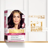 Loreal Paris Excellence Creme  Burgundy 3.16 | 72ml+100g | Triple Care Hair Color | 100% Grey Coverage | Long Lasting Color | Permanent Hair Color for Shiny, Healthy Hair | Vibrant Burgundy Hair Color  | Shade -