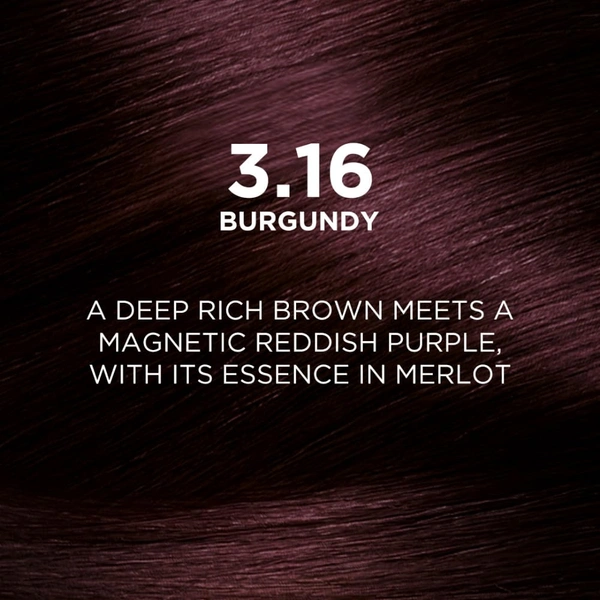 Loreal Paris Excellence Creme  Burgundy 3.16 | 72ml+100g | Triple Care Hair Color | 100% Grey Coverage | Long Lasting Color | Permanent Hair Color for Shiny, Healthy Hair | Vibrant Burgundy Hair Color  | Shade -