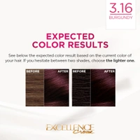 Loreal Paris Excellence Creme  Burgundy 3.16 | 72ml+100g | Triple Care Hair Color | 100% Grey Coverage | Long Lasting Color | Permanent Hair Color for Shiny, Healthy Hair | Vibrant Burgundy Hair Color  | Shade -
