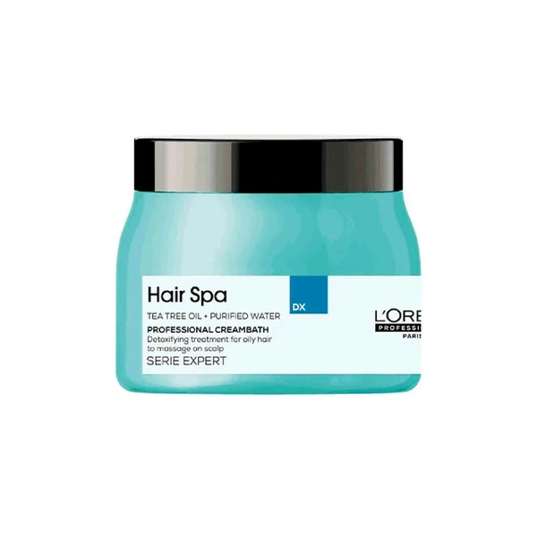 Loreal Professionnel Loreal Professional Hair Spa DX Creambath - 490g | Enriched Tea Tree Oil & Purified Water | Scalp Detox Treatment | Soft & Shiny Hair | For Oily Hair | Frizz Control | Salon-Like Treatment at Home (Note:By Including Additional Weight charge of Product is 99/-)