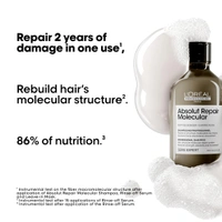 Loreal Professionnel Absolut Repair Molecular Sulfate-Free Shampoo 300ml | Deep Repair Shampoo For Damaged Hair | Professional Hair Strengthening & Repair Care
