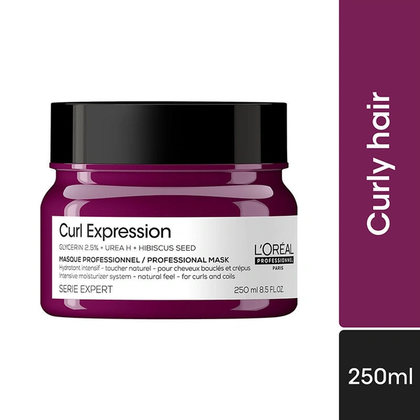 L'Oreal Professionnel Curl Expression Hair Mask 250ml For Curly & Coily Hair | Intense Moisturizing & Hydrating  | Deep Nourishment, Anti Frizz, Shine Boost, Salon Results