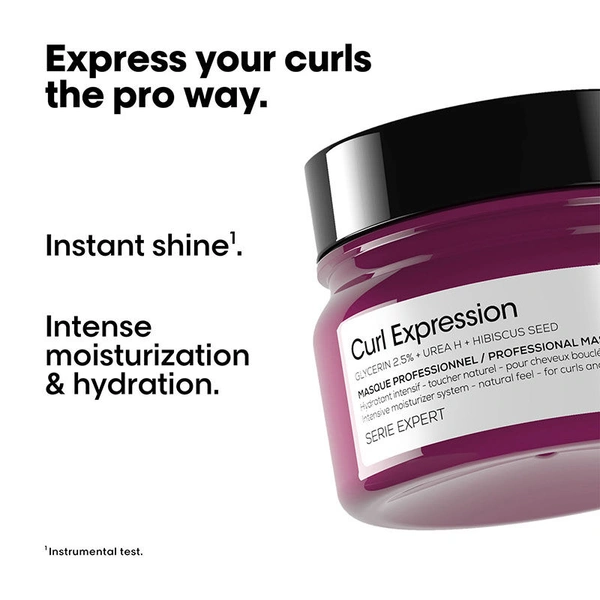 L'Oreal Professionnel Curl Expression Hair Mask 250ml For Curly & Coily Hair | Intense Moisturizing & Hydrating  | Deep Nourishment, Anti Frizz, Shine Boost, Salon Results