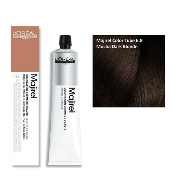 Loreal Professionnel Majirel Hair Color Cream Smooth Mocha Finish 6.8 Mocha Dark Blonde 49.5g