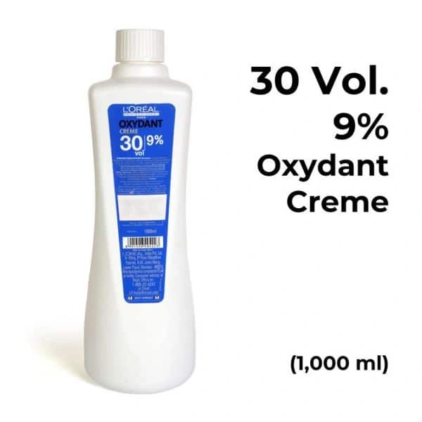 L'Oreal Professionnel Oxydant Creme 30 Vol 9% Developer (1000 ml) | High-Performance Cream |Peroxide for Hair Lightening| Intense Color & Gray Coverage | (Note:By Including Additional Weight charge of Product is 69/-)