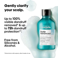 Loreal Professionnel Scalp Advanced Anti-Dandruff Dermo-Clarifier Shampoo 300ml | With Piroctone Olamine | Removes Dandruff & Gently Clarifies Scalp | For Men & Women