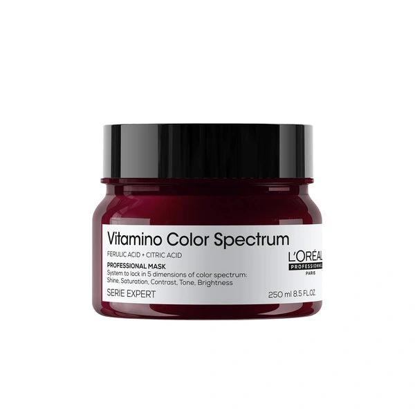 Loreal Professionnel Vitamino Color Spectrum Mask For All Coloured Hair With Ferulic Acid & Citric Acid | Moisturizing Color Treatment | Locks Day 1 Vibrancy - 250ml