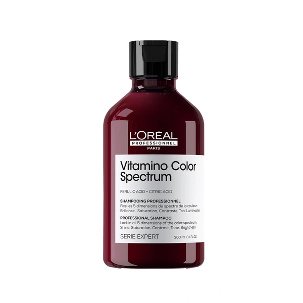 L'Oreal Professionnel Vitamino Color Spectrum Shampoo 300ml For All Coloured Hair With Ferulic Acid & Citric Acid | Locks Day 1 Color Vibrancy | Salon Colour Care