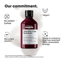 L'Oreal Professionnel Vitamino Color Spectrum Shampoo 300ml For All Coloured Hair With Ferulic Acid & Citric Acid | Locks Day 1 Color Vibrancy | Salon Colour Care