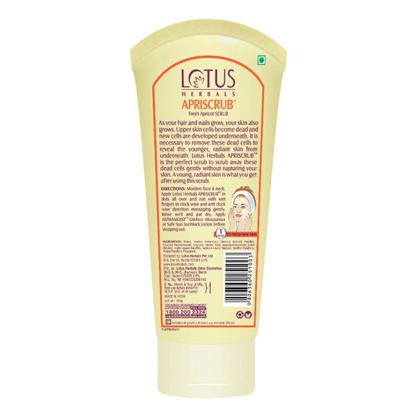 Lotus Herbals Apriscrub Fresh Apricot Scrub, 180g