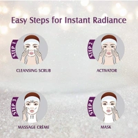 Lotus Herbals Radiant Diamond Cellular Radiance 4-in-1 Facial Kit 4x37g | Brighten and Rejuvenate Skin | Diamond Activator | Exfoliating Cleanser | Suitable for All Skin Types