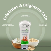 Lotus Herbals White Glow Oatmeal & Yogurt Skin Whitening Scrub, 100g