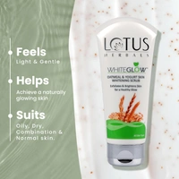 Lotus Herbals White Glow Oatmeal & Yogurt Skin Whitening Scrub, 100g