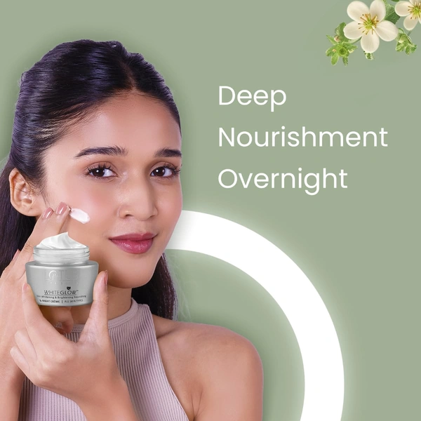Lotus Herbals White Glow Skin Night Cream 60g | Whitening & Brightening Nourishing  | Deep Hydration, Even Skin Tone & Radiant Glow While You Sleep