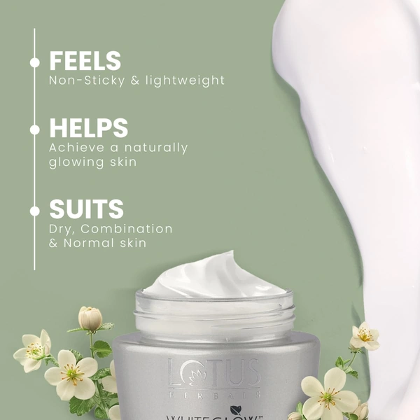 Lotus Herbals White Glow Skin Night Cream 60g | Whitening & Brightening Nourishing  | Deep Hydration, Even Skin Tone & Radiant Glow While You Sleep