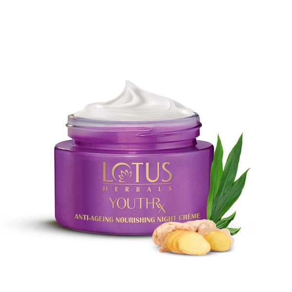 Lotus Herbals YouthRx Anti-Aging Nourishing Night Cream 50g | Rejuvenates | Hydrates & Reduces Fine Lines for Youthful, Radiant Skin