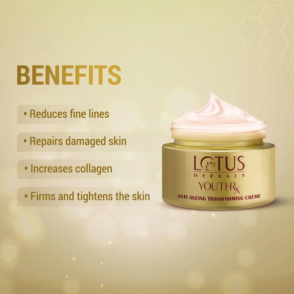 Lotus Herbals YouthRx Anti-Aging Transforming Cream,  50g | SPF 25, PA+++ | Reduces Fine Lines & Wrinkles | Provides Sun Protection & Revitalizes Skin for Youthful Glow